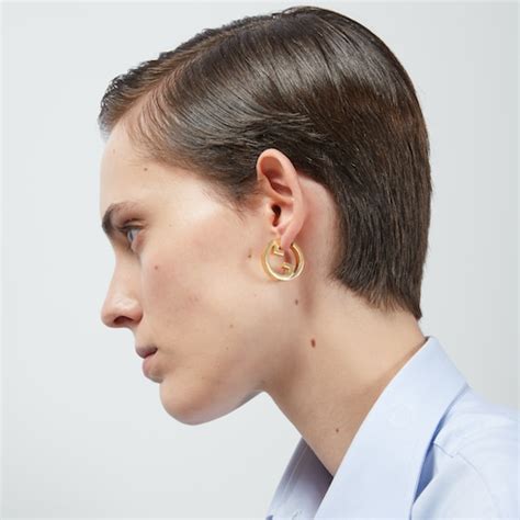 gucci hoop earrings|Gucci blondie hoop earrings.